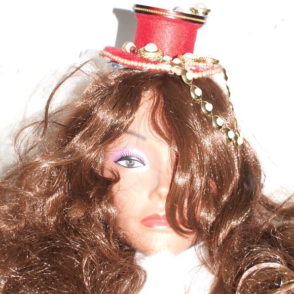 Grandma&Me Medium Red with Chain Hat HANDMADE - Picture 2 of 11